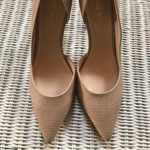 Nine West nude snake print heels
